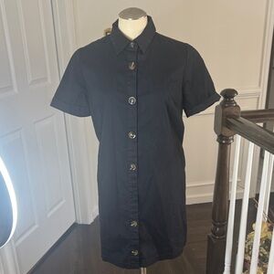 Black Button-Up Shirt Dress